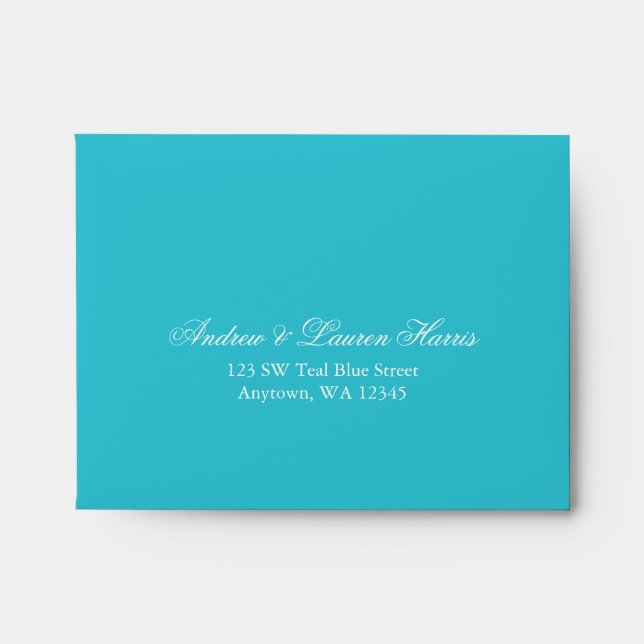 Enveloppes Turquoise Blue RSVP Retour Adresse A2 (Devant)
