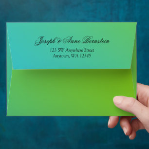 Enveloppes Turquoise et Lime Green Adresse de retour
