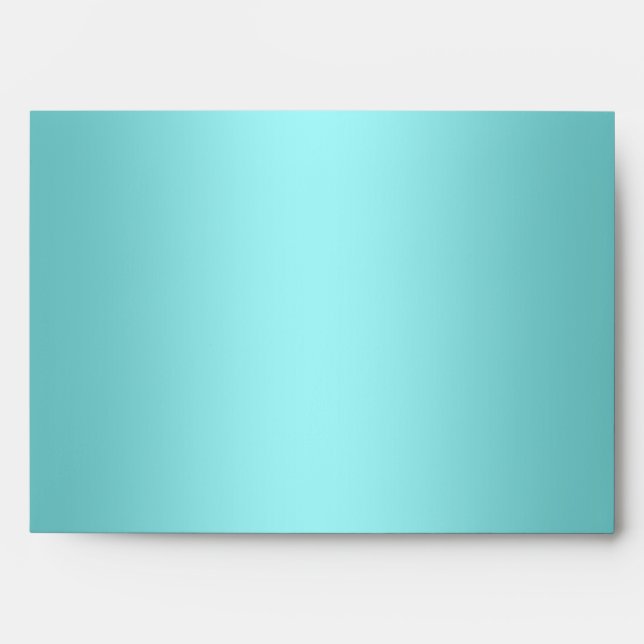 Enveloppes Turquoises en lin bleu (Devant)