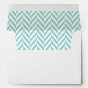 Enveloppes Turquoises et blanches à entrelacs