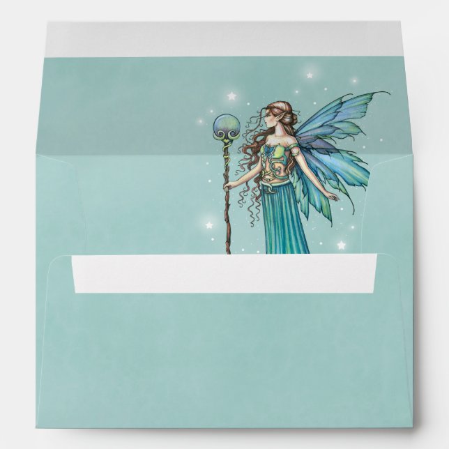 Enveloppes Turquoises mystiques de fées (Dos (Bas))