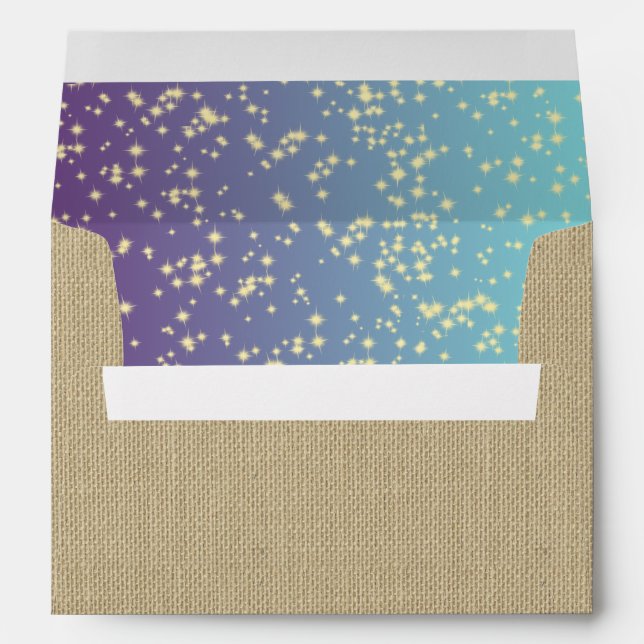 Enveloppes Twinkle Stars Turquoise Purple Ombre' (Dos (Bas))