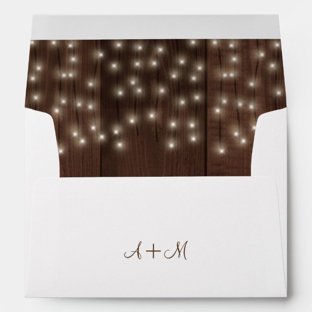 Enveloppes Twinklights rustique automne grange bois mariage (Dos (Bas))