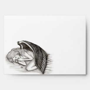 Enveloppes Un Angel endormi, noir et blanc