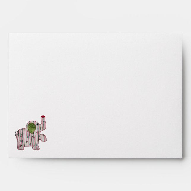 Enveloppes Un Eléphant Rose De Style Campagnard (Devant)