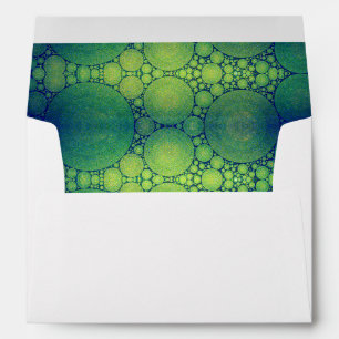 Enveloppes Vacances bulle verte cercle motif moderne chic