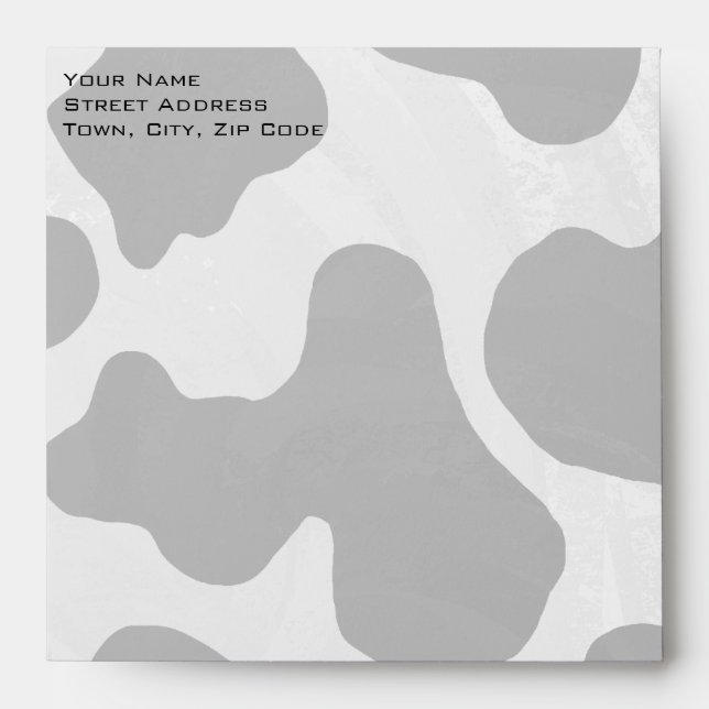 Enveloppes Vache noire et blanche monogramme (Devant)