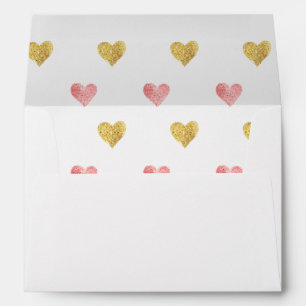 Enveloppes Valentines Day Gold Rose Parties scintillant Envel