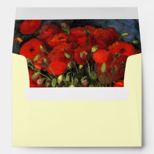 Enveloppes Vase avec des pavots rouges par Vincent van Gogh