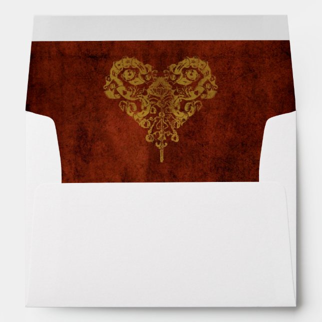 Enveloppes Victorian Steampunk Gears Mariage de coeur (Dos (Bas))