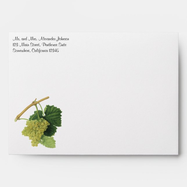 Enveloppes Vins blancs sur la vigne, fruits alimentaires Vint (Devant)