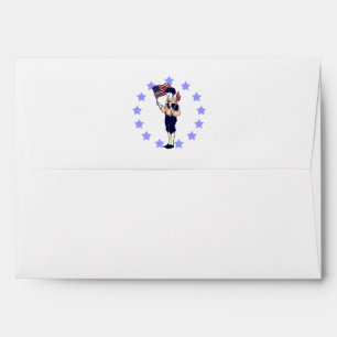 Enveloppes Vintage Americana 4 juillet Drapeau et feux d'arti