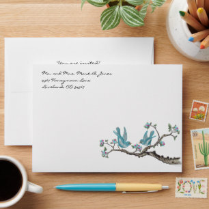 Enveloppes vintage Aqua Inséparable Hot Rose Bloom