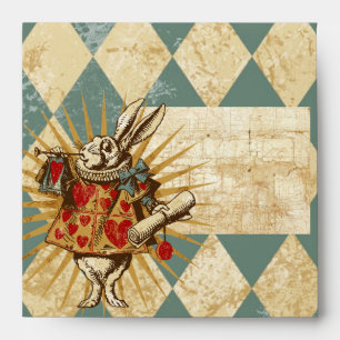Enveloppes Vintages de Carré de lapin blanc Alice