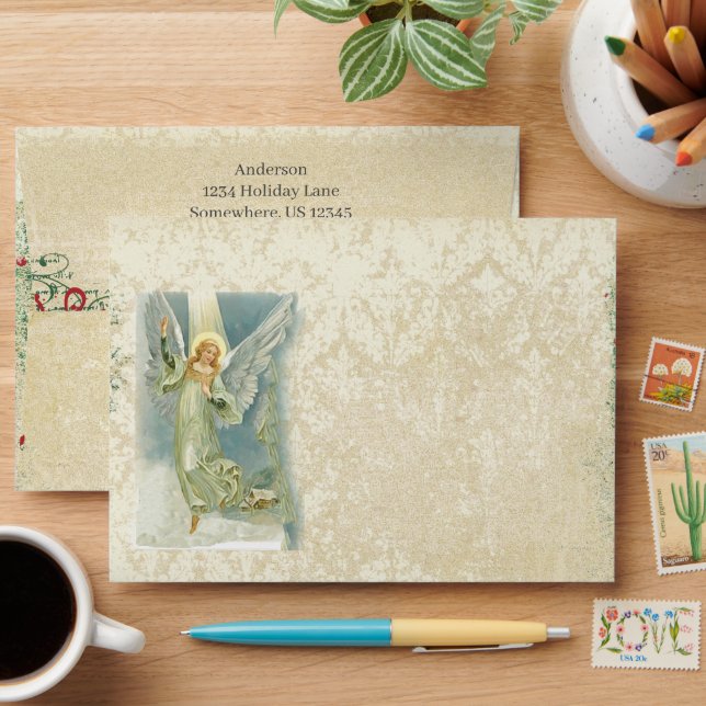 Enveloppes vintages en damas vieilli (Desk)