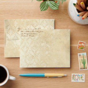Enveloppes vintages en Damas vieillies