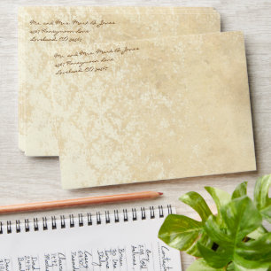 Enveloppes vintages en Damas vieillies