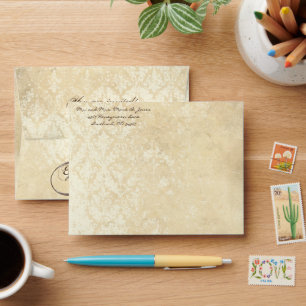 Enveloppes vintages en Damas vieillies