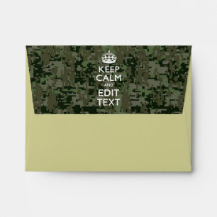 Enveloppes Votre propre texte Camo numérique Woodland Gardez