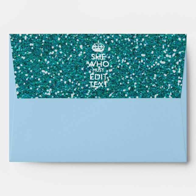 Enveloppes Votre texte pour elle qui doit être turquoise (Dos (Haut rabat))