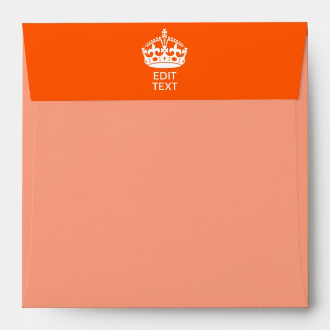 Enveloppes Votre texte sur Garder calme Couronne orange (Dos (Haut rabat))