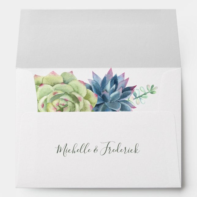 Enveloppes Watercolor Desert Cactus Succulents Mariage (Dos (Bas))