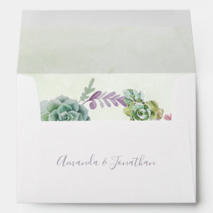 Enveloppes Watercolor Desert Cactus Succulents Mariage