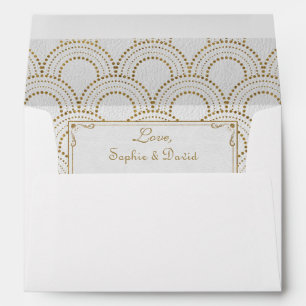 Enveloppes White Great Gatsby Art Déco Gold Mariage