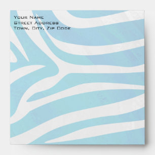 Enveloppes Zèbre bleu et blanc avec Monogramme