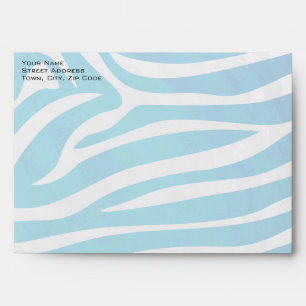Enveloppes Zèbre bleu et blanc avec Monogramme