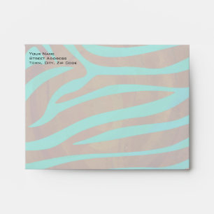 Enveloppes Zèbre Brown et Turquoise avec Monogramme