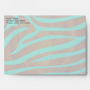 Enveloppes Zèbre Brown et Turquoise avec Monogramme