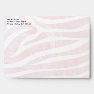 Enveloppes Zèbre Monogramme Rose et Blanc