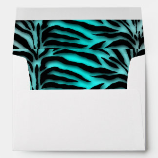 Enveloppes Zèbre noir et bleu sarcelle
