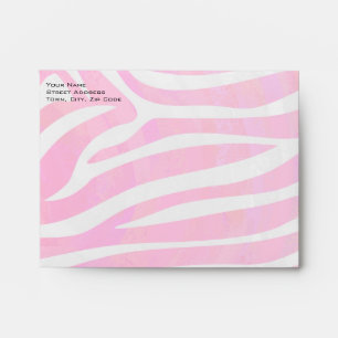 Enveloppes Zèbre Rose Chaud et Blanc avec Monogramme