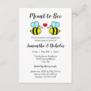 Envie d'abeilles - Invitation à un dîner Fiançaill