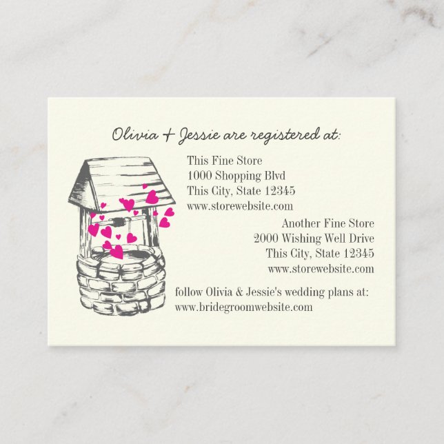 Envie de bonnes cartes d'enregistrement de mariage (Devant)