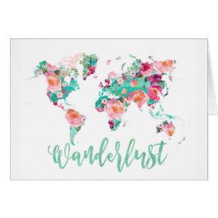 Envie de voyager de carte du monde d'aquarelle
