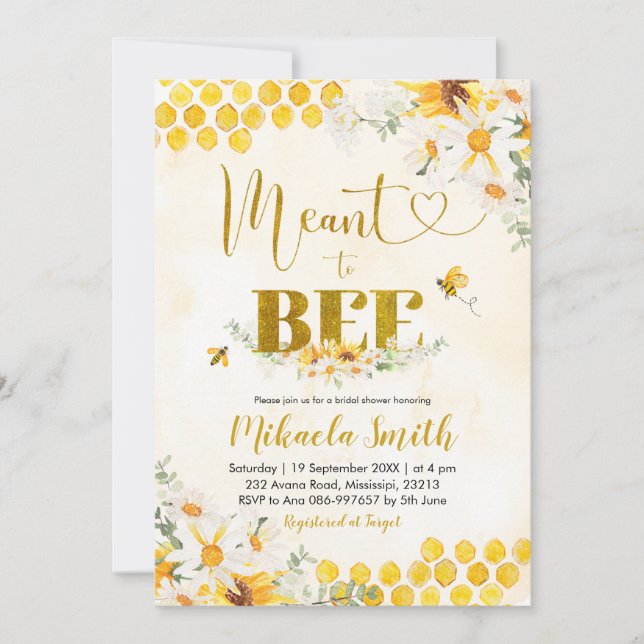 Envie d'une invitation à la douche nuptiale (Devant)