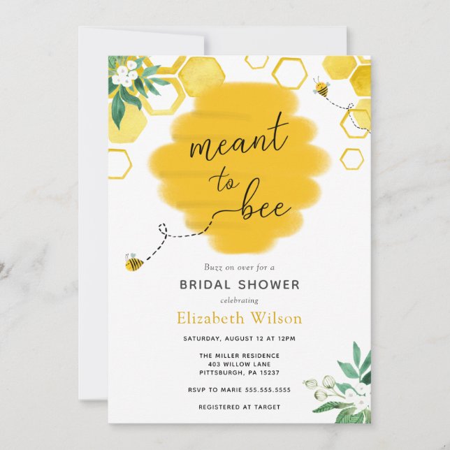 Envie d'une invitation à la douche nuptiale (Devant)