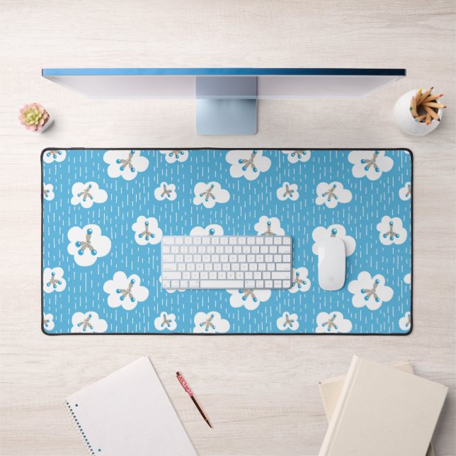 Environmenta Chemistry Blue Molecules Science Geek Desk Mat (Office 1)