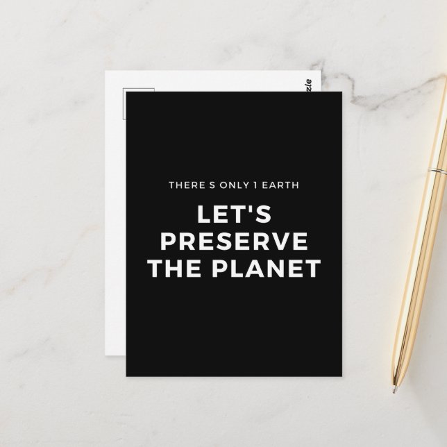 Environmental awareness stop climate change postcard (Front/Back In Situ)