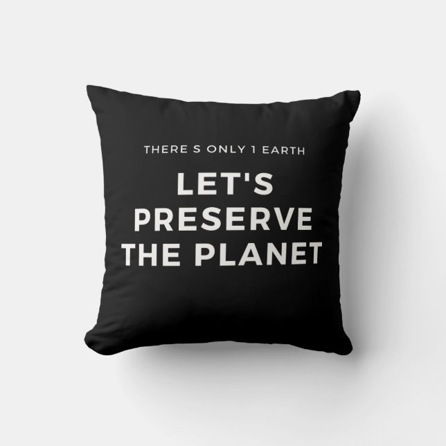 Environmental awareness stop climate change throw pillow (Front)