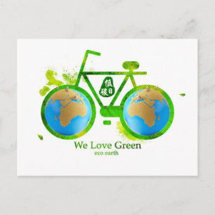 Environmental eco-friendly bike post cards