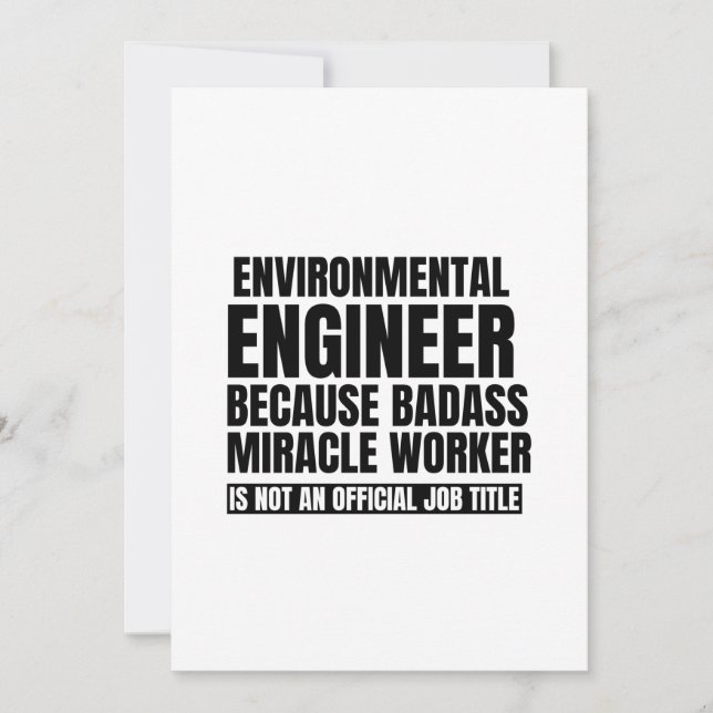 Environmental engineer because badass miracle work holiday card (Front)