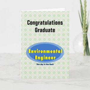 Environmental Engineer Blue Oval Graduation Card