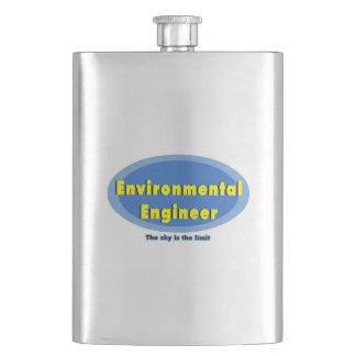 Environmental Engineer Blue Oval Hip Flask