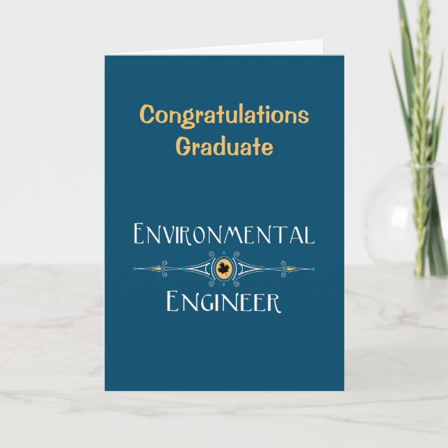 Environmental Engineer Decorative  Graduation Card (Front)