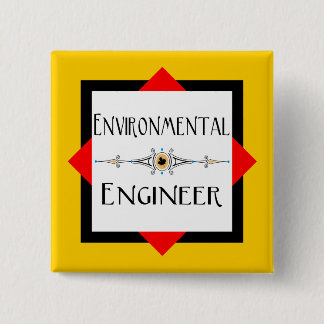 Environmental Engineer Decorative Line 2 Inch Square Button
