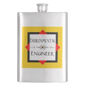 Environmental Engineer Decorative Line Hip Flask